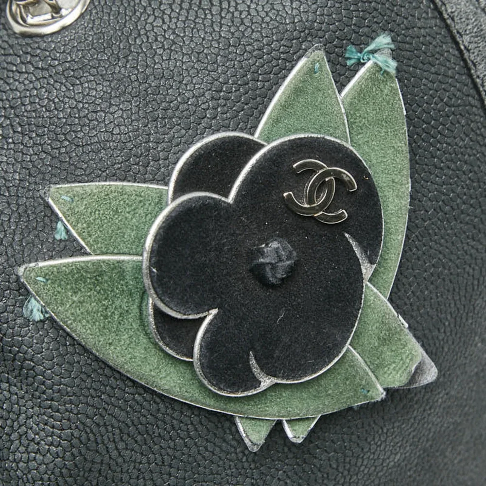 CHANEL Black Caviar Leather Tote Bag